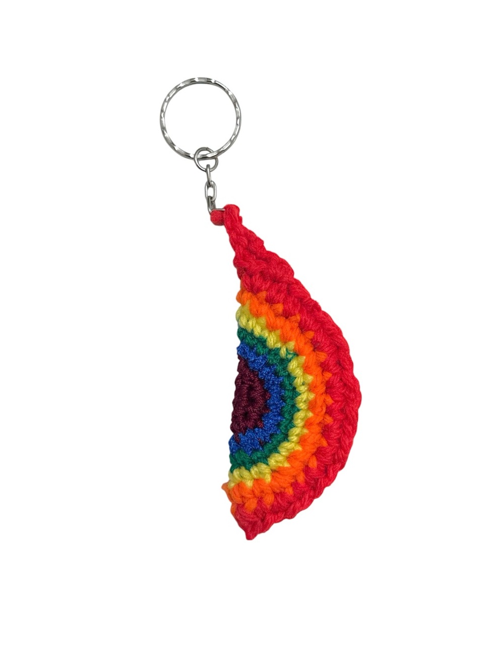 Handmade by Mom - Rainbow Crochet Keychain - Pride LGBTQIA+